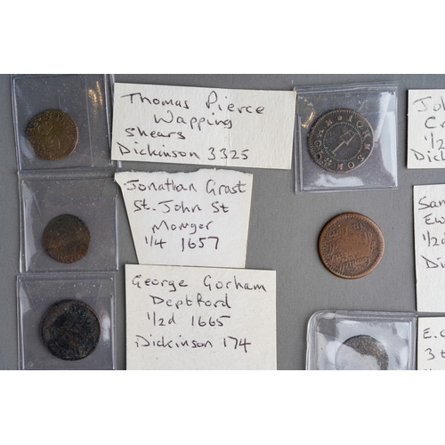 218 - A collection of fourteen 17th century trade tokens, comprising Thomas Enfield in Mercy Lane, Canterb... 