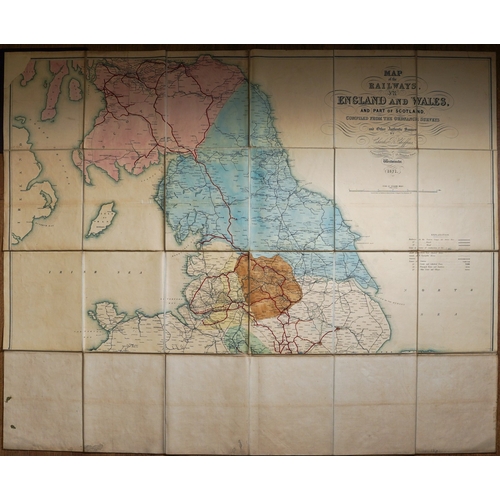 248 - A late Victorian bound cloth Map of the Railways of England & Wales compiled for Ordnance Survey by ... 