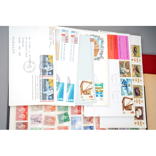 291 - A collection of QV to QE British and World stamps in four albums and loose, including a Boots stock ... 