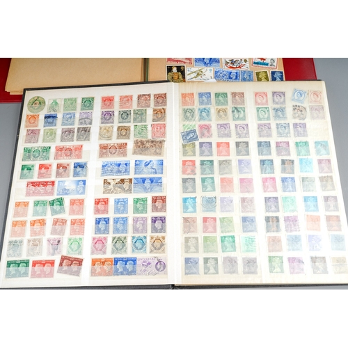 291 - A collection of QV to QE British and World stamps in four albums and loose, including a Boots stock ... 