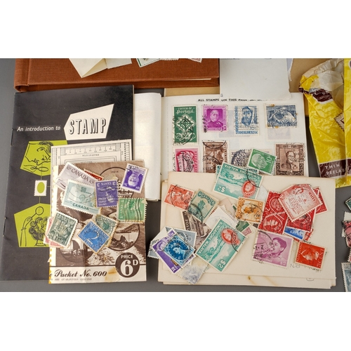 293 - A school boy stamp collecting kit, including a G.F Rapkin Ltd Universal Stamp Album (empty), a Sea H... 