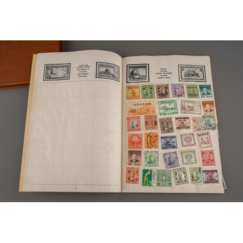 293 - A school boy stamp collecting kit, including a G.F Rapkin Ltd Universal Stamp Album (empty), a Sea H... 