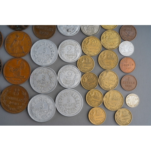 316 - Collection of British and foreign coinage to include 1887 silver crown, 1817 George III silver coin ... 