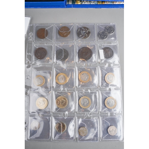 325 - Coins: Two folders and three loose sleeves of coins, mostly GB, including seven 1935 crowns, other c... 