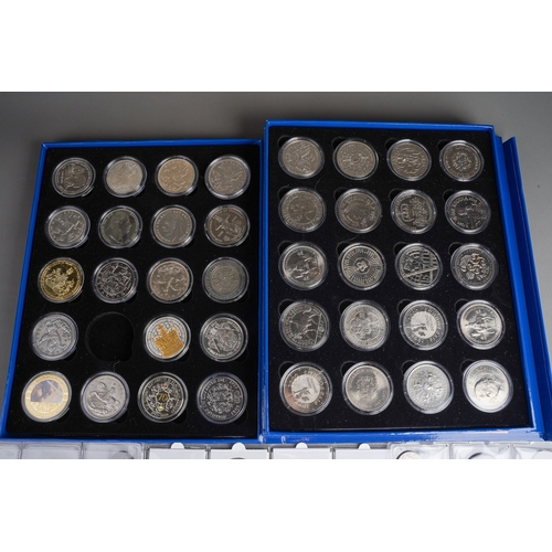 325 - Coins: Two folders and three loose sleeves of coins, mostly GB, including seven 1935 crowns, other c... 