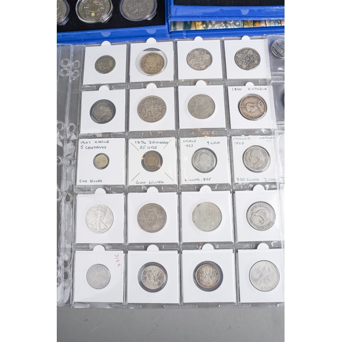 325 - Coins: Two folders and three loose sleeves of coins, mostly GB, including seven 1935 crowns, other c... 