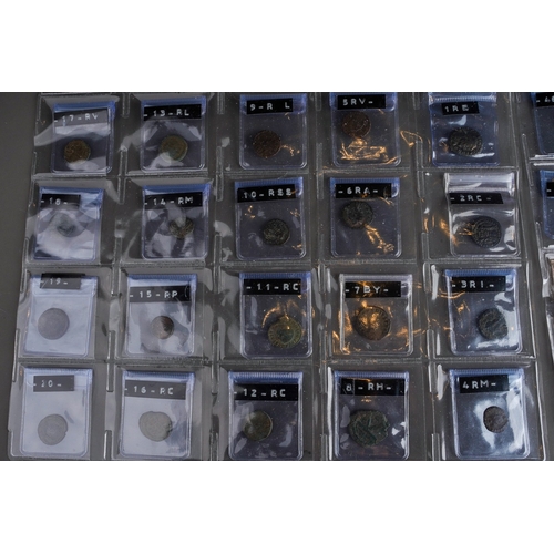 326 - A collection of antique Roman and Greek coins, including a Denarius Septimus Severus, circa 193-211 ... 