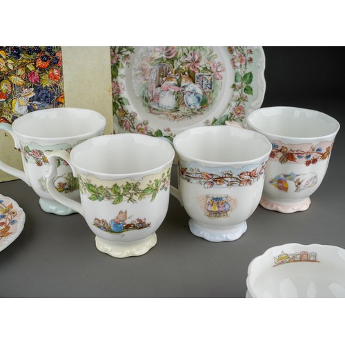 355 - Bramley Hedge by Royal Doulton  - four  large tea cups, 5 plates - are for 4 seasons and a sugar bow... 