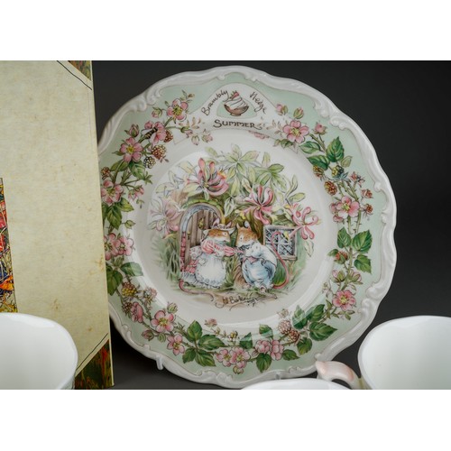 355 - Bramley Hedge by Royal Doulton  - four  large tea cups, 5 plates - are for 4 seasons and a sugar bow... 