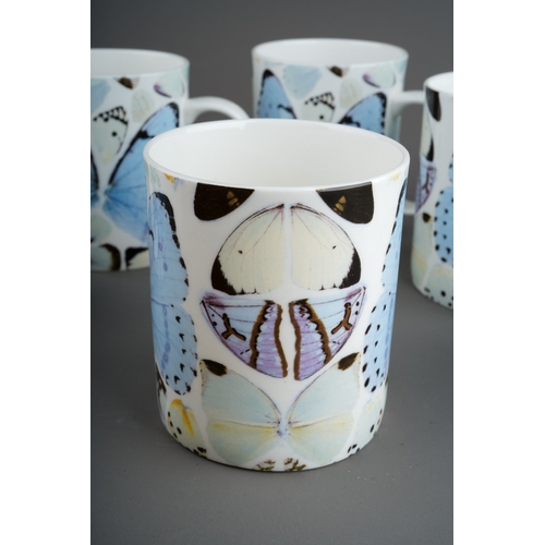 357 - A set of six Damien Hirst 'Virtue' butterfly design mugs, all in good condition, height 10cm (6)