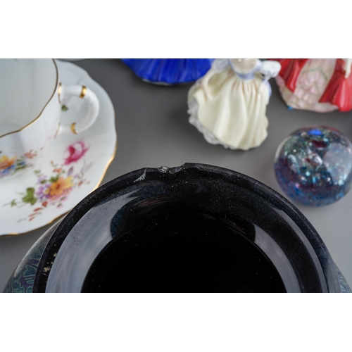 360 - Assorted ceramics and glass to include: Modern Spode blue and white dishes, a bowl and Copeland Spod... 