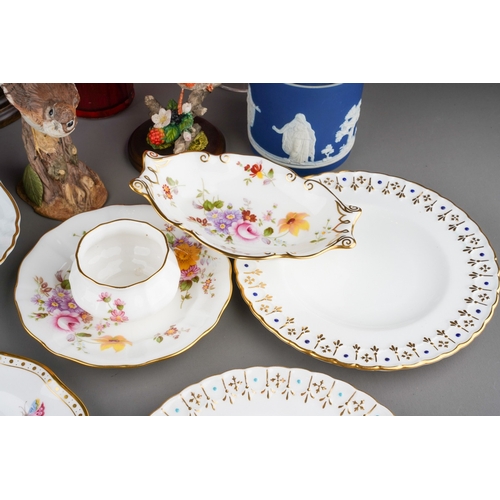 363 - A group of Royal Crown Derby assorted teawares, Portmeirion, Wedgwood, Country Artists, cranberry gl... 