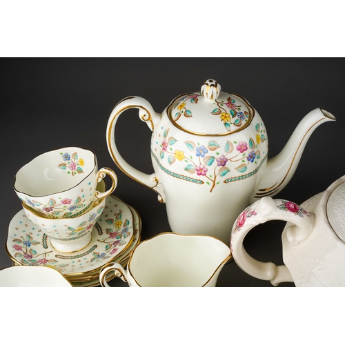 366 - A collection of Foley, Mintons and Spode tea and dinner wares, comprising a Foley fifteen piece flor... 