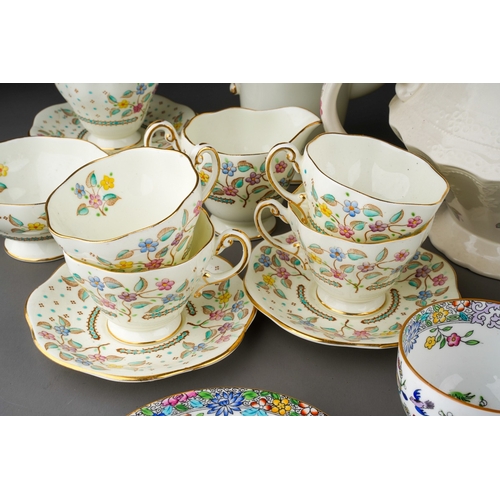 366 - A collection of Foley, Mintons and Spode tea and dinner wares, comprising a Foley fifteen piece flor... 