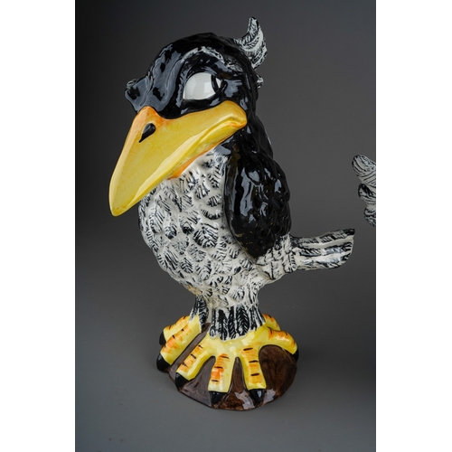 376 - A pair of Lorna Bailey limited edition Grostesque Bird large models to include Jim the Jackdaw (The ... 