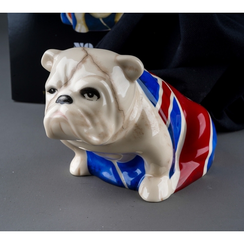 406 - James Bond 007 - Royal Doulton No Time To Die 'Jack' china Bulldog figure, issued in 2020, boxed in ... 