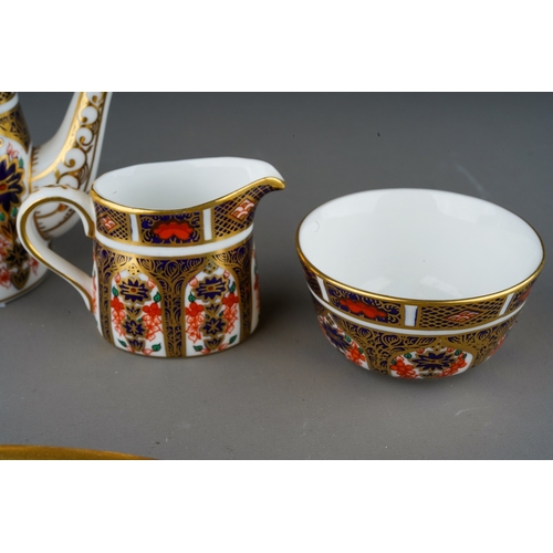 408 - Royal Crown Derby Imari 1128 pattern miniature tea set on tray, first quality