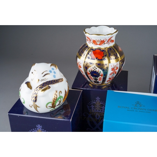 427 - Royal Crown Derby - 62332 Snowflake penguin, 60102 Coal Tit, 07485 Nuthatch, Viola Vase, Sleeping Do... 