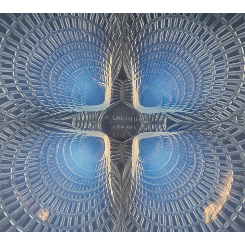 445 - Lalique glass plate designed as 4 shells, signed to base R.Lalique, France No 3013, measuring 17 cm ... 