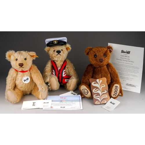 460 - Three Steiff Collector Bears to include: 
1. Liverpool Football Club Bear, with medallion, button an... 