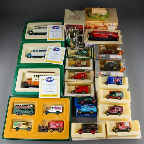 469 - Assorted mainly die-cast model cars to include: 5 x Lledo vintage Walkers Crisps vintage vans and a ... 