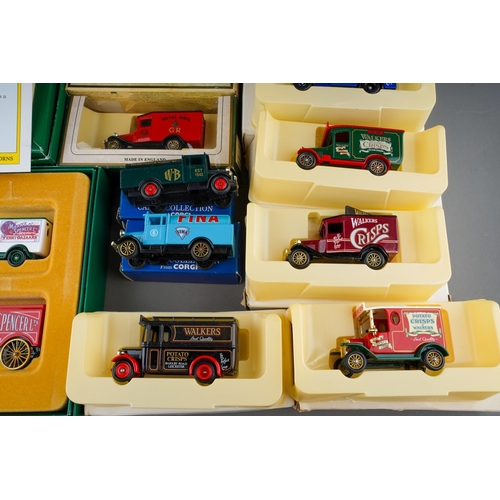 469 - Assorted mainly die-cast model cars to include: 5 x Lledo vintage Walkers Crisps vintage vans and a ... 