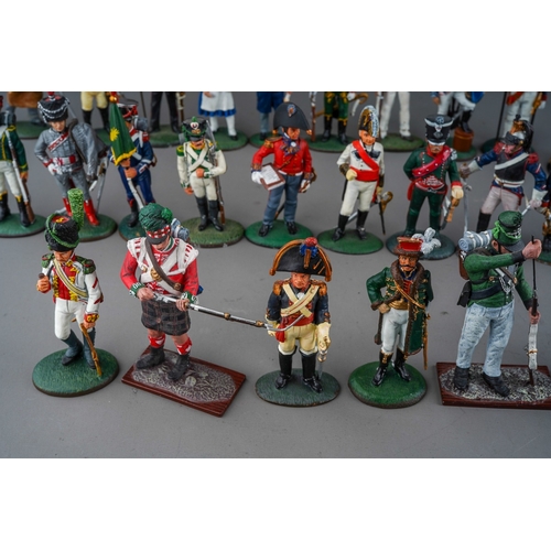 472 - A collection of Del Prado painted metal soldiers 1810 to 1815 campaign soldiers and cavalrymen, Napo... 