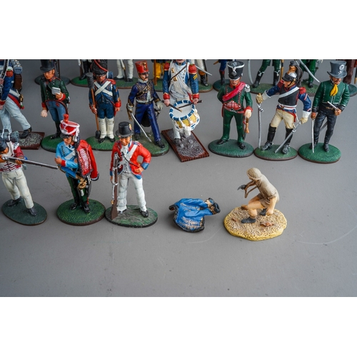 472 - A collection of Del Prado painted metal soldiers 1810 to 1815 campaign soldiers and cavalrymen, Napo... 