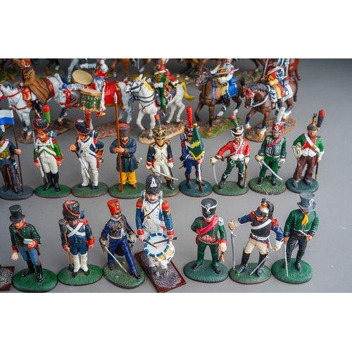 472 - A collection of Del Prado painted metal soldiers 1810 to 1815 campaign soldiers and cavalrymen, Napo... 