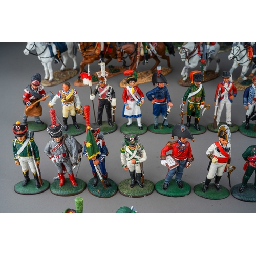 472 - A collection of Del Prado painted metal soldiers 1810 to 1815 campaign soldiers and cavalrymen, Napo... 