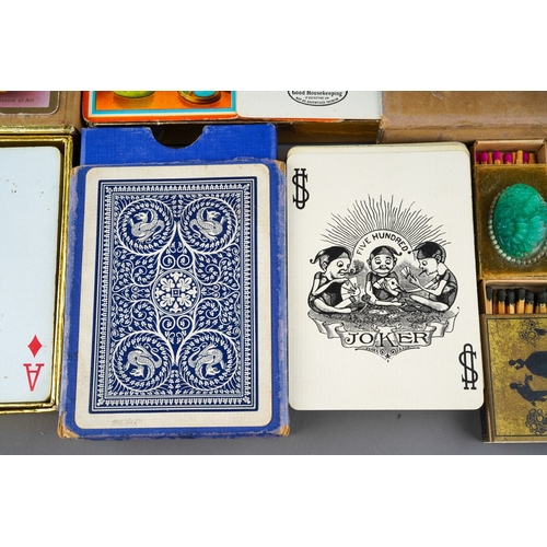 484 - A selection of vintage playing cards (sets unchecked) including Congress Canasta, Duratone plastic c... 