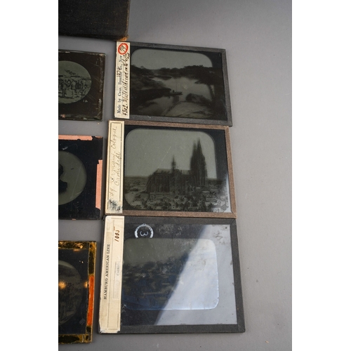 503 - A collection of early 20th Century circa 1909 & 1910 Topographical glass slides of German locations ... 