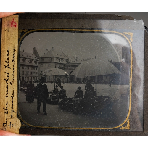 503 - A collection of early 20th Century circa 1909 & 1910 Topographical glass slides of German locations ... 