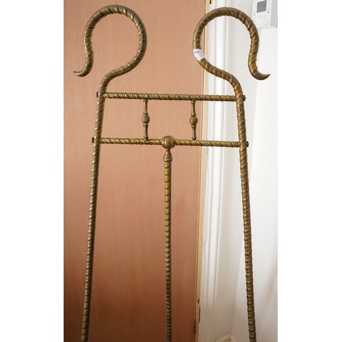 562 - Large floor standing French gilt metal easel, approx. height 154 cm