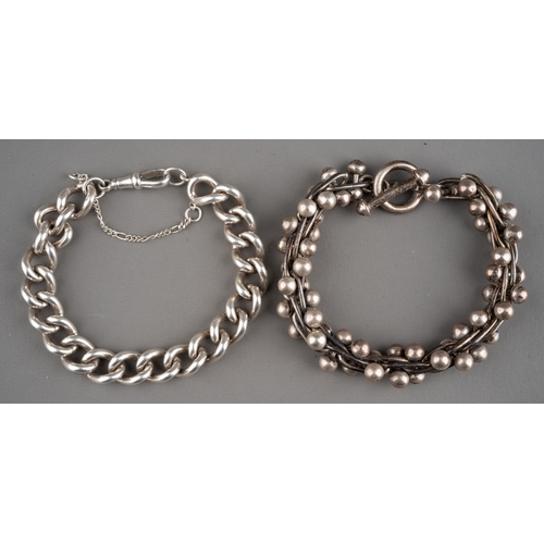 598 - Two solid silver bracelets, gross weight approx 125g