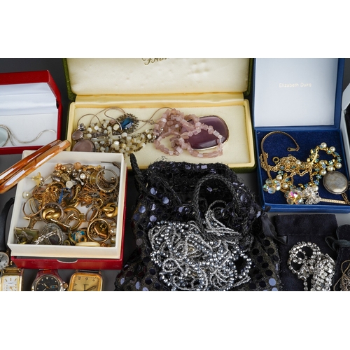 636 - Collection of costume  jewellery to include silver chains and pendants, vintage brooches including S... 