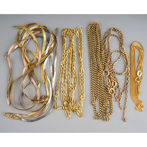 638 - Collection of 9ct gold chains,  gross weight 20g, most af