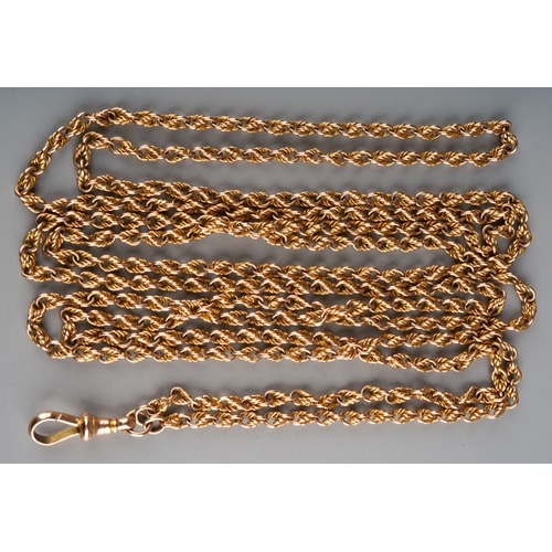 647 - 9 ct gold guard chain, gross weight 36.6g