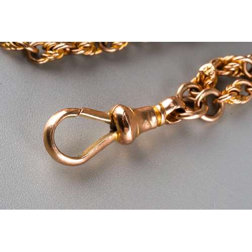 647 - 9 ct gold guard chain, gross weight 36.6g