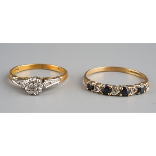 656 - Two 9ct gold rings, gross weight approx 3.2g