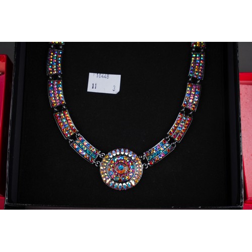 683 - Costume: a  Butler & Wilson multicoloured Aurora Choker necklace, boxed together with Victorian styl... 