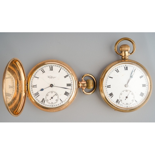 741 - Two gold plated pocket watches, one full hunter (2)