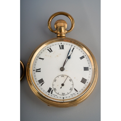 741 - Two gold plated pocket watches, one full hunter (2)