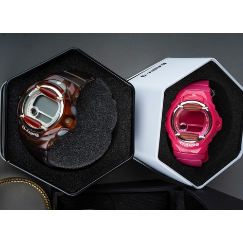 743 - Collection of vintage watches to include two G Shock Baby G watches in original cases and one withou... 