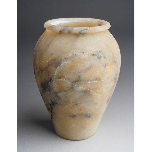 813 - A 20th Century alabaster baluster vase, approx 12.5cm high