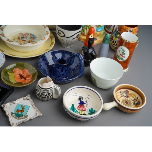 842 - Collection of ceramics to include William Moorcroft pin dish with original label to base, pair of Be... 