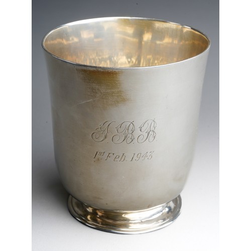 867 - A late Victorian silver Christening mug, later engraved initials and date 1943., hallmarked by C S H... 