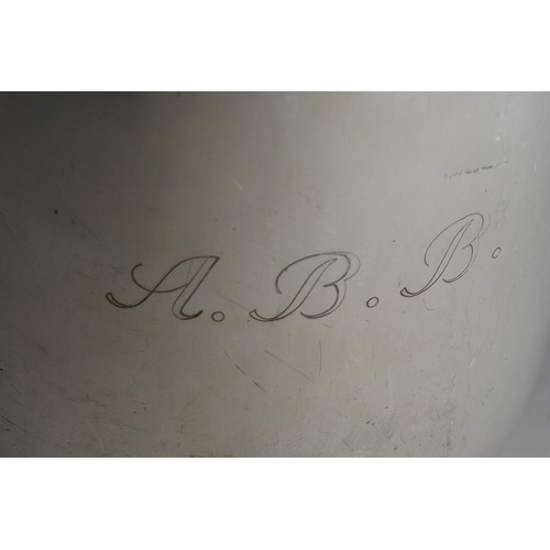 868 - A George V silver tankard \ beer mug, engraved initials A.B.B., hallmarked by Joseph Gloster Ltd, Bi... 