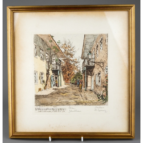 919 - Framed Picture Herman Georing (original water colour of his family home in Vienna)