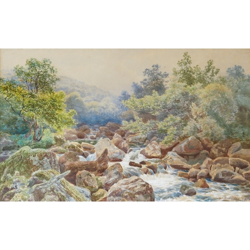 933 - William Snell Morrish (British, 1844-1917)
Riverscape with rapids
watercolour, 29 x 47cm 
signed and... 